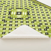 Zwart, Groen & Wit Diamantpatroon Sherpa Deken (3/4)