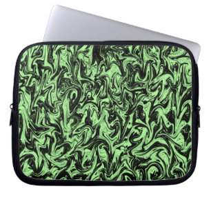 Zwart-groene Abstracte wervelkolom Laptop Sleeve