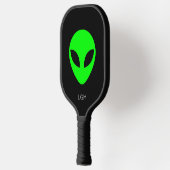 Zwart-groene Alien Simple Cartoon grafische kaart Pickleball Paddle (Links)