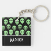 Zwart-groene Alien Sleutelhanger (Achterkant)