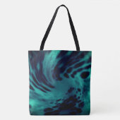 Zwart groene blauwe schouder tote bag (Voorkant)