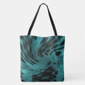 Zwart groene blauwe schouder tote bag (Achterkant)