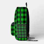 Zwart-groene Check-rugzak Bedrukte Rugzak (Rechts)