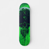 Zwart-groene computer code schedel persoonlijk skateboard (Voorkant)