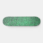 Zwart-groene computercode #1 persoonlijk skateboard (Horizontaal)
