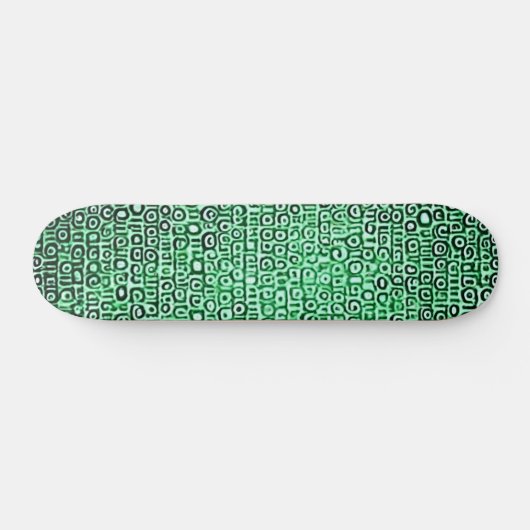 Zwart-groene computercode #1 persoonlijk skateboard (Horizontaal)