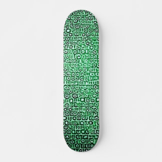 Zwart-groene computercode #1 persoonlijk skateboard