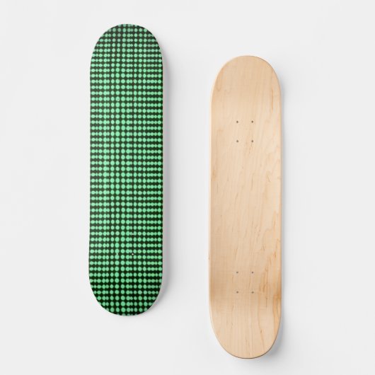 Zwart-groene computercode #3 persoonlijk skateboard (Voorkant)