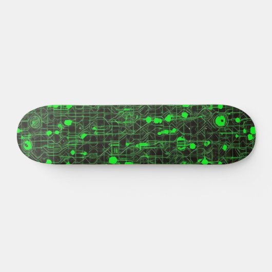 Zwart-groene computercode #5 persoonlijk skateboard (Horizontaal)