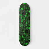 Zwart-groene computercode #5 persoonlijk skateboard (Voorkant)