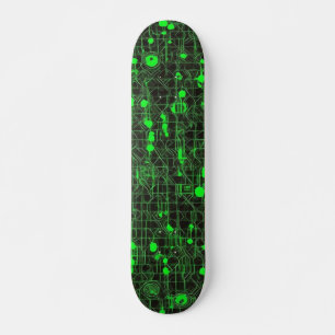 Zwart-groene computercode #5 persoonlijk skateboard