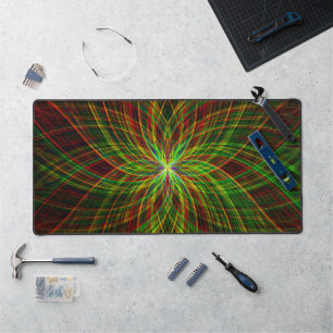 Zwart groene en rode mandala koele moderne trippy bureaumat