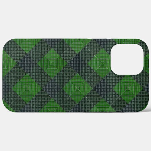 Zwart-groene gehelderde vierkantjes of schaakstijl Case-Mate iPhone case (Achterkant (horizontaal))