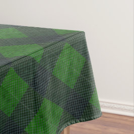 Zwart-groene gehelderde vierkantjes of schaakstijl tafelkleed