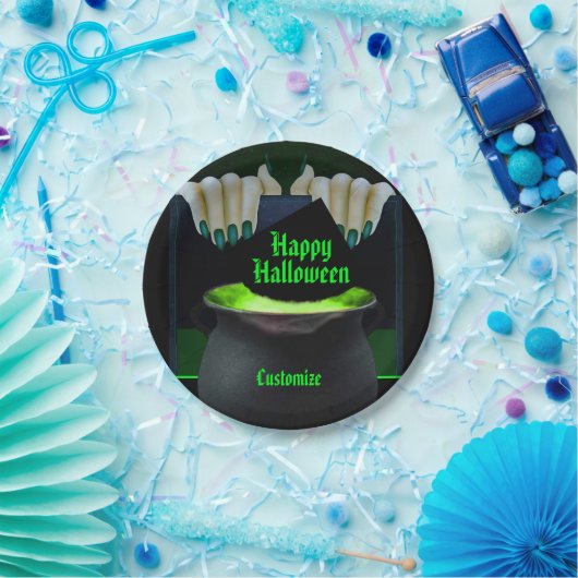 Zwart-groene heks Brew Papieren Bordje (Feest)