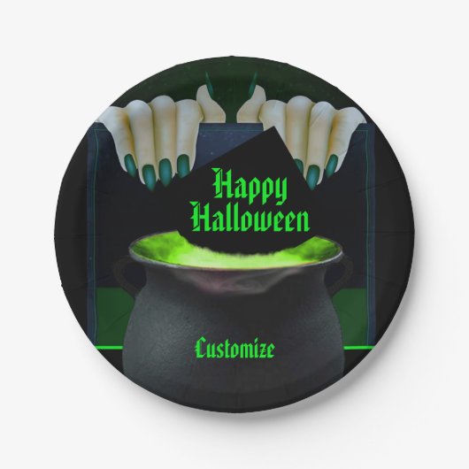 Zwart-groene heks Brew Papieren Bordje (Voorkant)