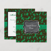 Zwart groene Ierse bruiloftfeest Kaart (Voorkant / Achterkant)