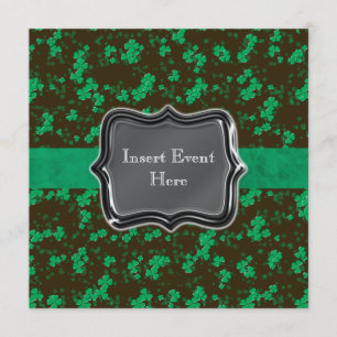 Zwart groene Ierse bruiloftfeest Kaart