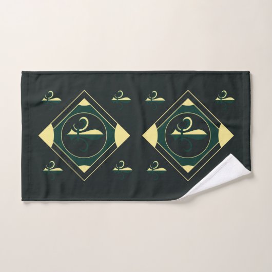 Zwart-groene klassieke keukenset voor handdoeken (Handdoek)