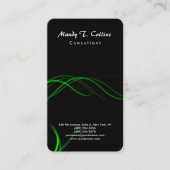 Zwart-groene krommingen Penseelscript minimalistis Visitekaartje (Voorkant)