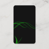 Zwart-groene krommingen Penseelscript minimalistis Visitekaartje (Achterkant)