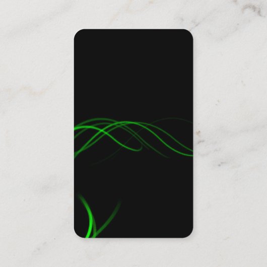 Zwart-groene krommingen Penseelscript minimalistis Visitekaartje (Achterkant)