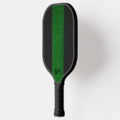 Zwart-groene kunstlederstrepen pickleball paddle (Links)