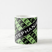 Zwart-groene pond borden (£) Mok met gestreepte pa (Center)