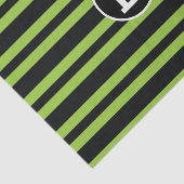 Zwart-groene stripes Monogram Letter-Initiaal Tissuepapier (Detail)