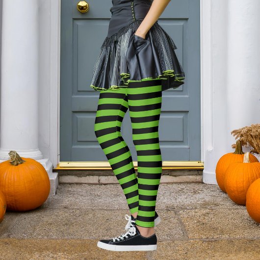 Zwart-groene stripper met heks Halloween Leggings