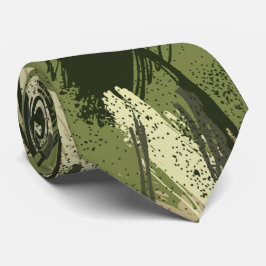 Zwart groene tan camouflage stropdas