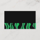 Zwart-groene Zebra afdrukken Visitekaartje (Achterkant)