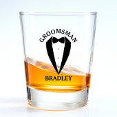 Zwart Groomsman Naam Bruiloft Bachelor Party Shot Glas