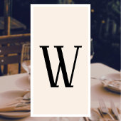 Zwart Groot Modern Custom Initiaal | Linnen Servet