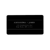 Zwart Groot modern retour adres label (Voorkant)