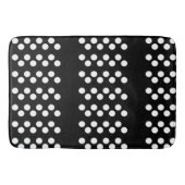 Zwart: Groot wit Polka Dot Patroon Badmat (Voorkant)