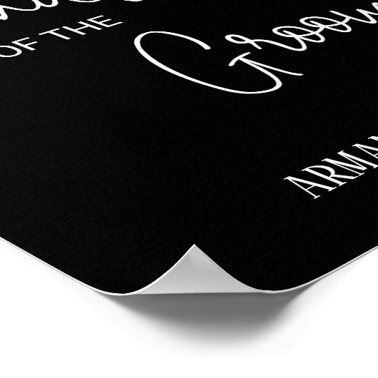 Zwart Grootvader van de bruidegom Memorial bruilof Poster (Hoek)