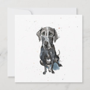 Zwart Grote Deen leuk waterverf splatter Dank je w Kaart