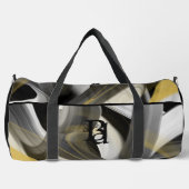 Zwart Grote Duffel Bag Trend Abstract Wit Goud Plunjezak (Voorkant)