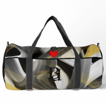 Zwart Grote Duffel Bag Trend Abstract Wit Goud