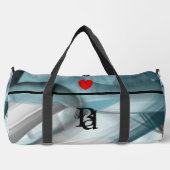 Zwart Grote Gym Bag Trend Abstract Blauwe Oceaan Plunjezak (Voorkant)