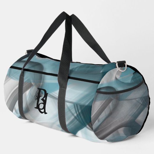 Zwart Grote Gym Bag Trend Abstract Blauwe Oceaan Plunjezak (Rechterhoek)