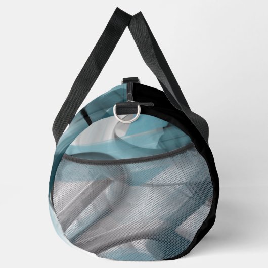 Zwart Grote Gym Bag Trend Abstract Blauwe Oceaan Plunjezak (Rechts)