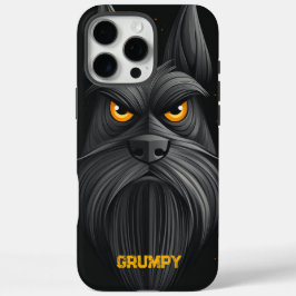 Zwart Grumpy Schnauzer Portret iPhone 16 Pro Max Hoesje