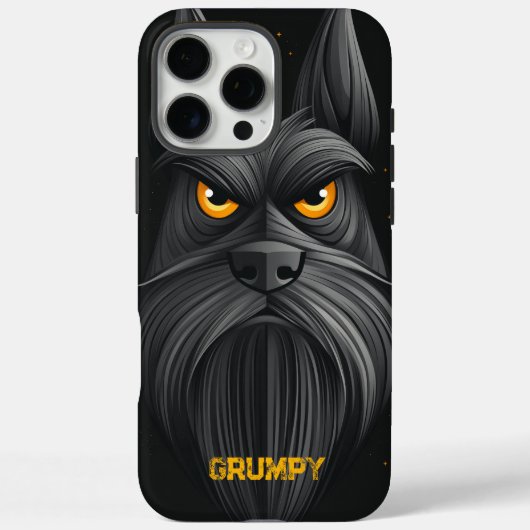 Zwart Grumpy Schnauzer Portret Case-Mate iPhone Case (Achterkant)