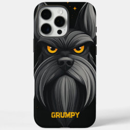 Zwart Grumpy Schnauzer Portret iPhone 16 Pro Max Hoesje