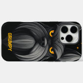 Zwart Grumpy Schnauzer Portret Case-Mate iPhone Case (Achterkant (horizontaal))