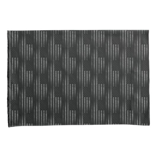  zwart grunge Amerikaanse vlag dubbele patroon Kussensloop (Voorkant-Rechts)