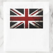 Zwart Grunge Engeland Vlag 3 Rechthoekige Sticker (Tas)