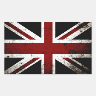 Zwart Grunge Engeland Vlag 3 Rechthoekige Sticker